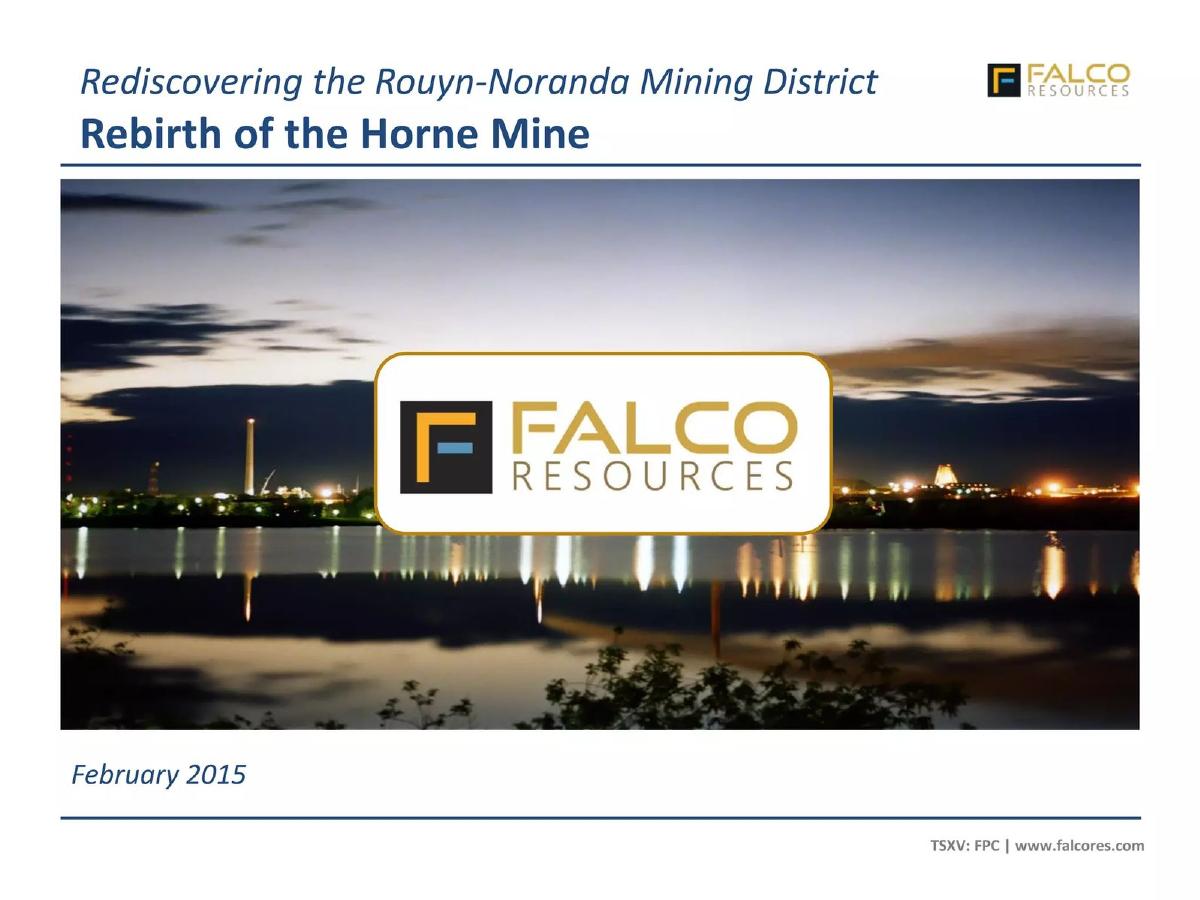 Falco Resources pitch deck slide 1 of 29