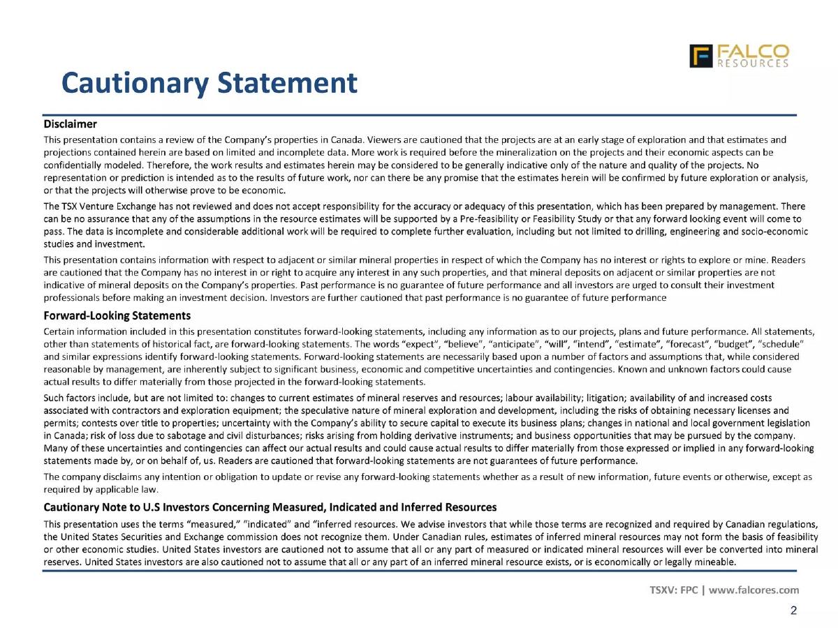 Falco Resources pitch deck slide 2 of 29