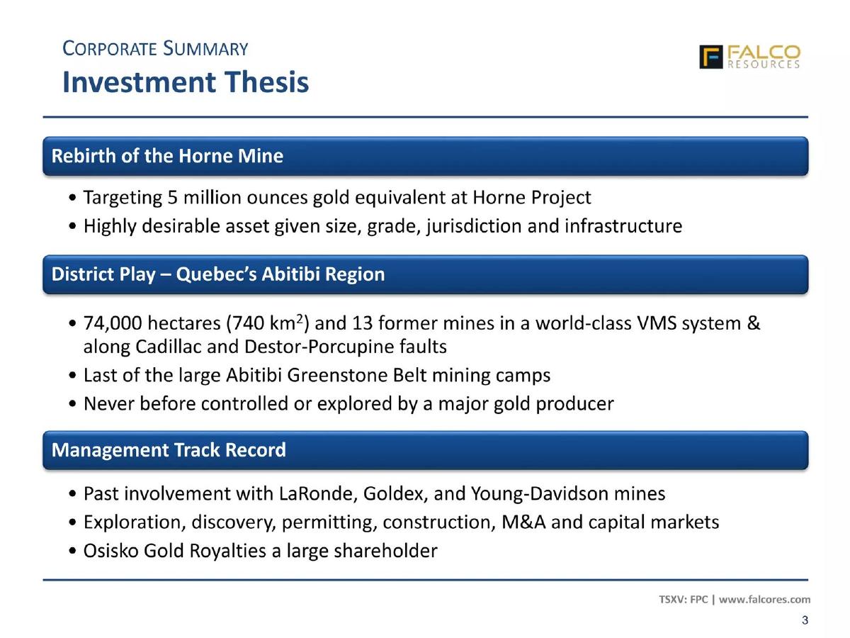 Falco Resources pitch deck slide 3 of 29