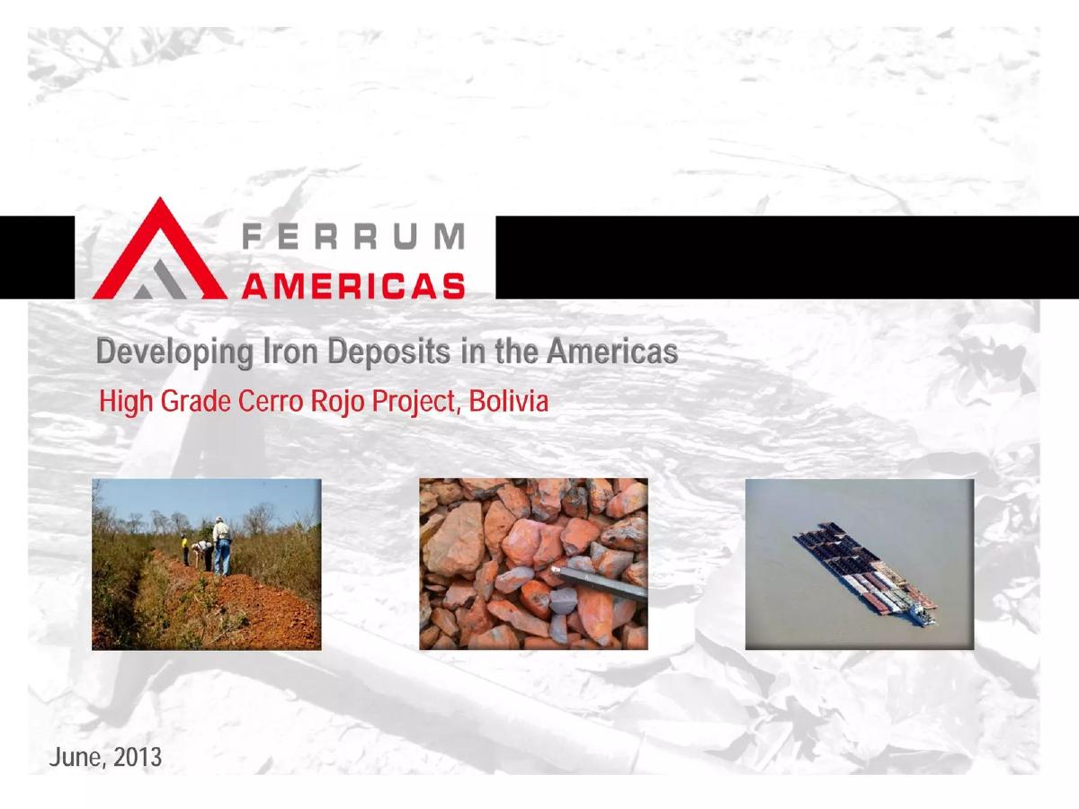 Ferrum Americas pitch deck slide 1 of 23