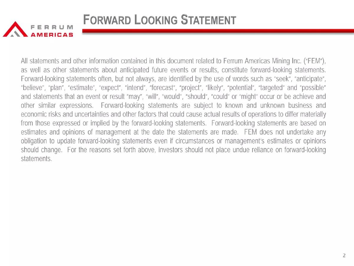Ferrum Americas pitch deck slide 2 of 23