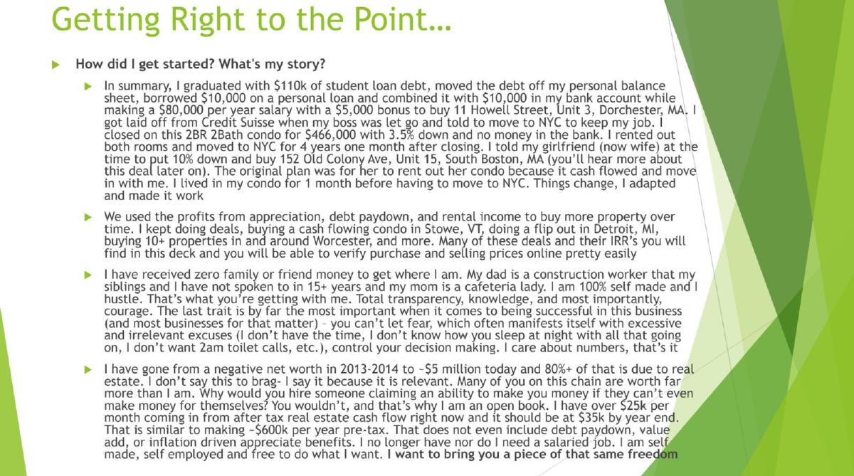 FI Real Estate Fund One, LLC pitch deck slide 2 of 7