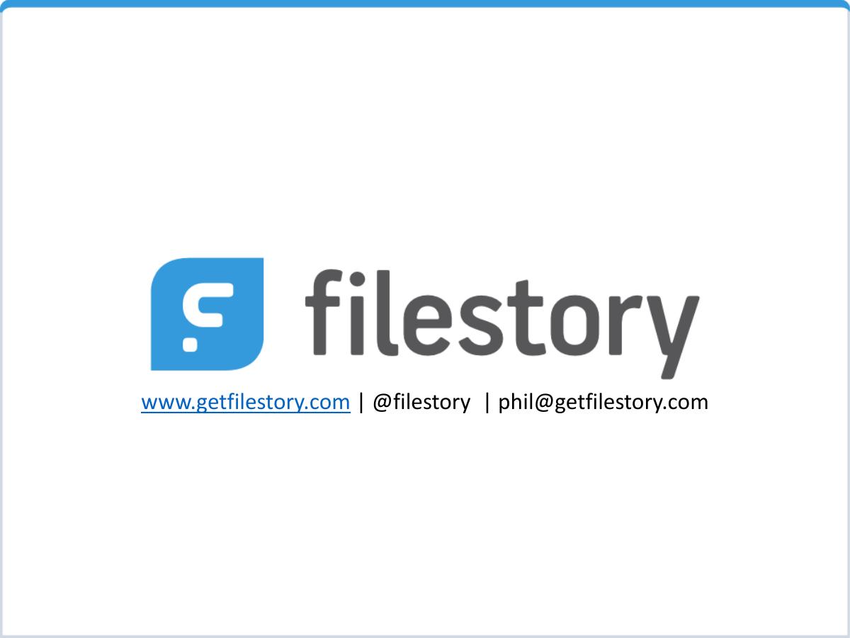 Filestory (getfilestory.com) pitch deck slide 1 of 14