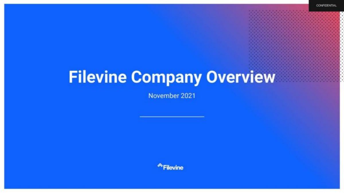 Filevine pitch deck slide 1 of 18