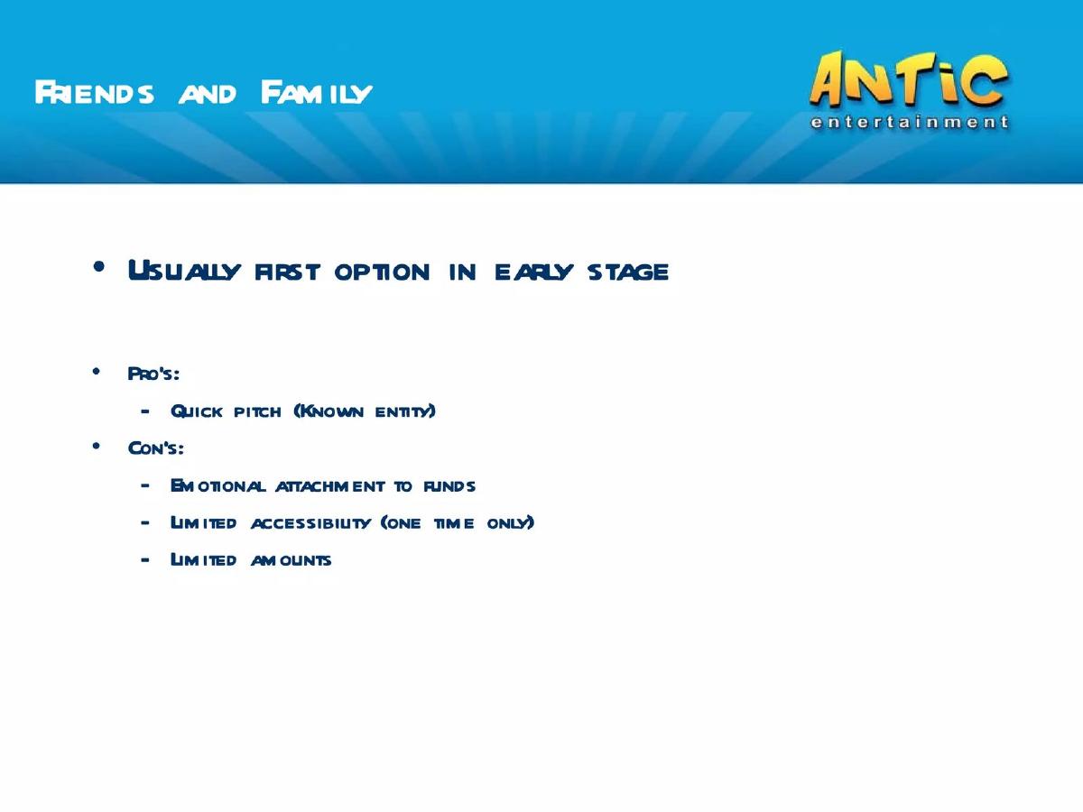 Antic Entertainment pitch deck slide 5 of 13