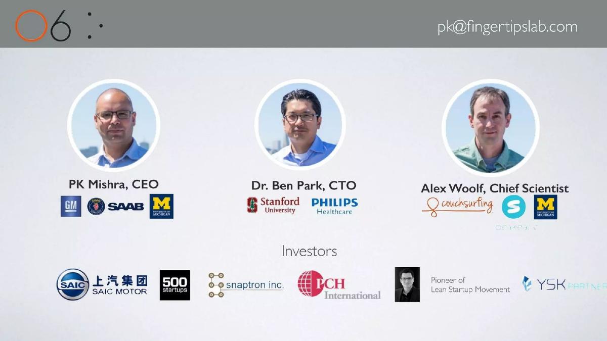 Fingertips Lab pitch deck slide 6 of 7