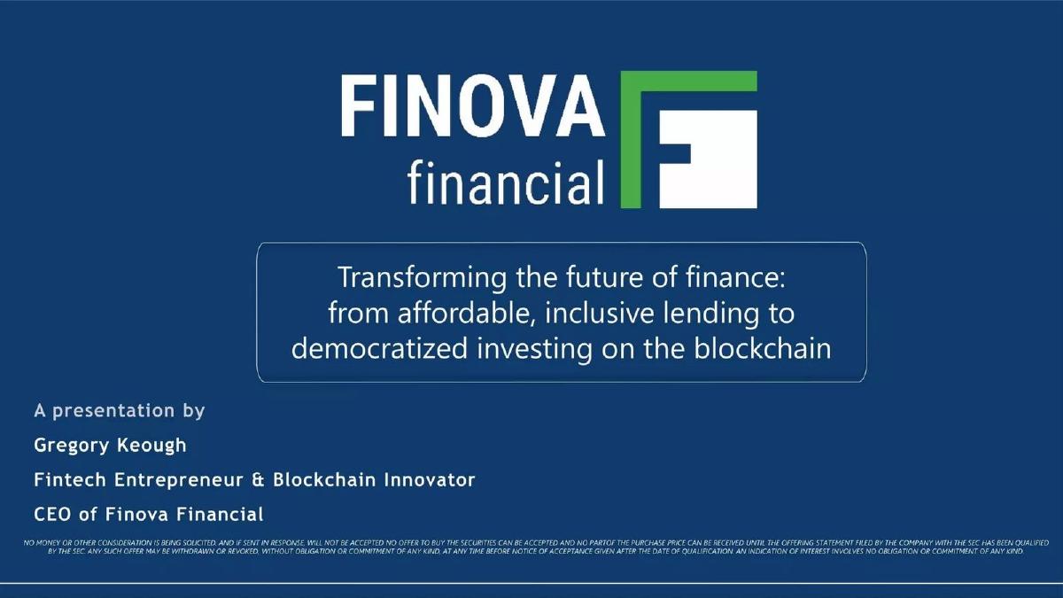 Finova Financial pitch deck slide 1 of 14