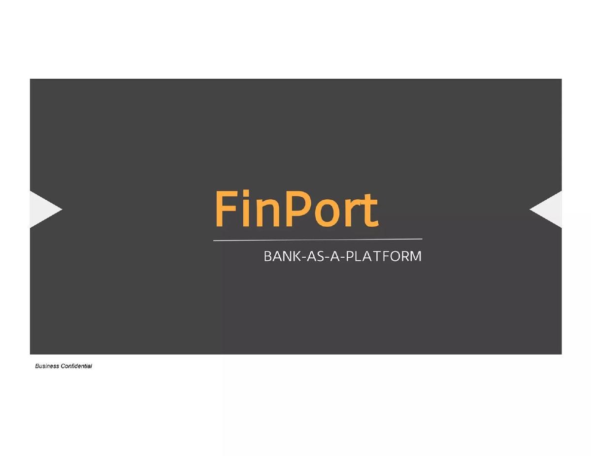 FinPort (TrueLayer) pitch deck slide 1 of 10