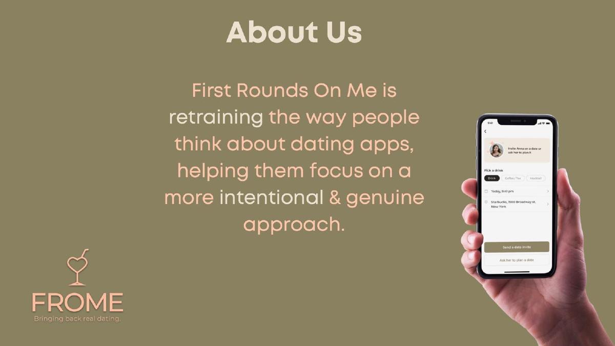 First Round's on Me (FROM) pitch deck slide 2 of 16