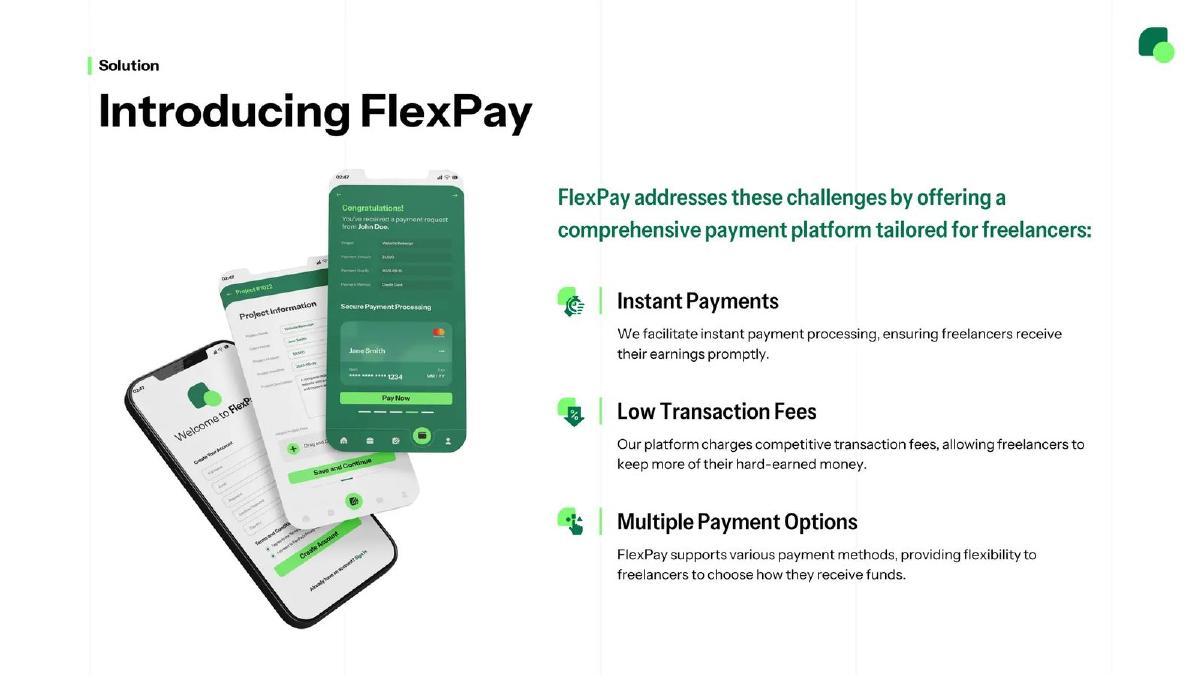 FlexPay pitch deck slide 3 of 15
