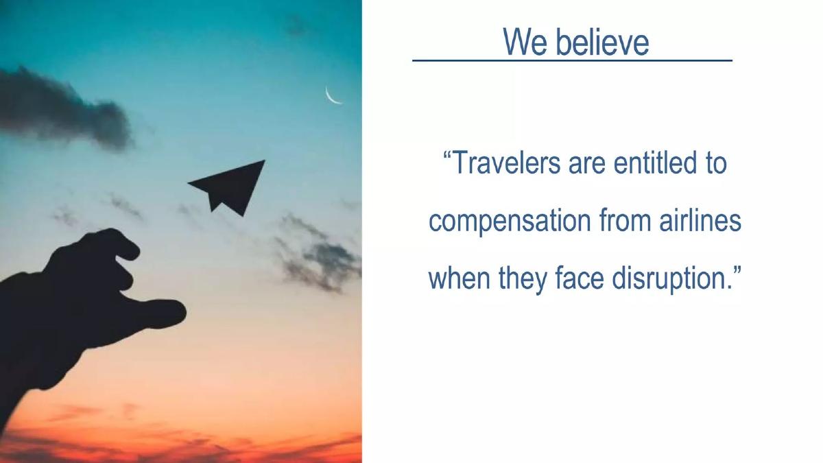 FlightClaim pitch deck slide 2 of 7