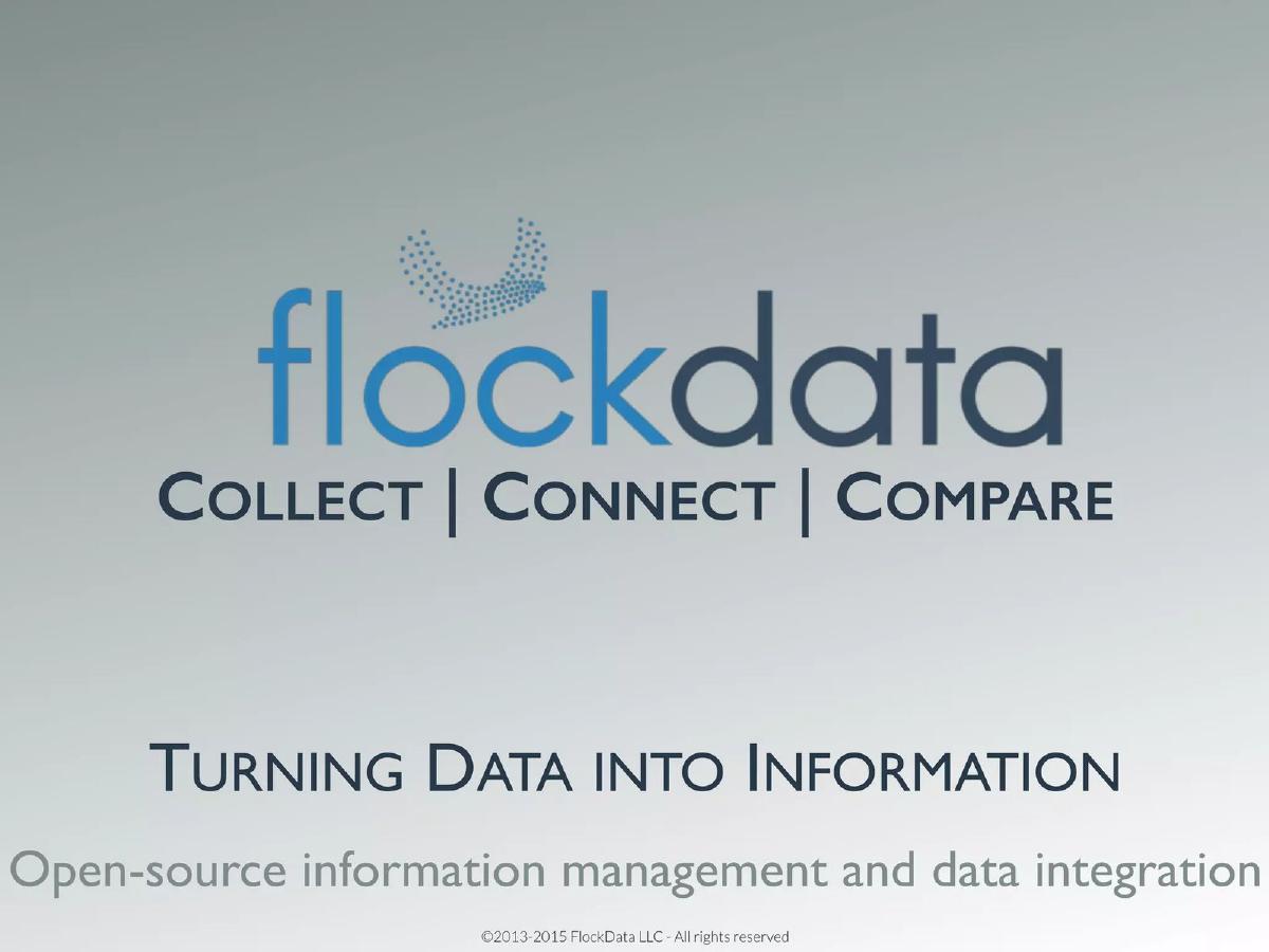 FlockData pitch deck slide 1 of 25