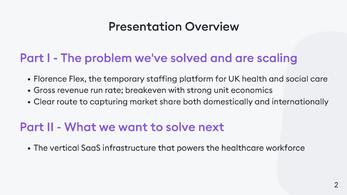 Florence pitch deck slide 3 of 21