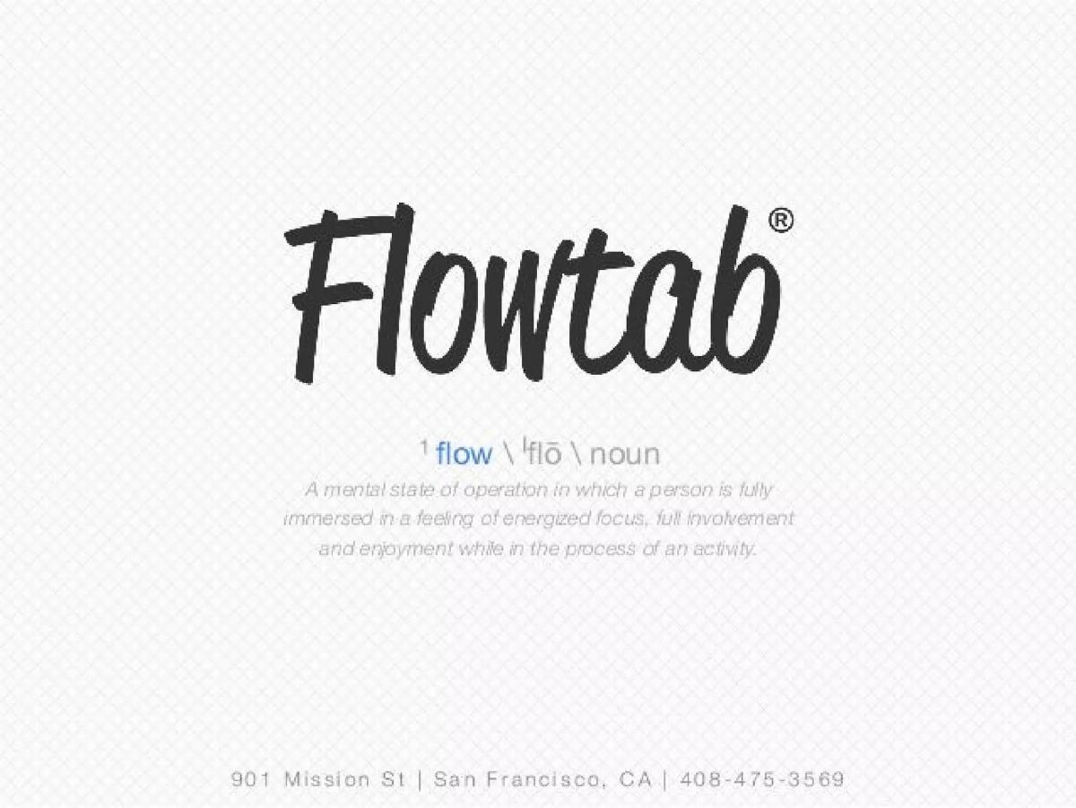 Flowtab pitch deck slide 1 of 10
