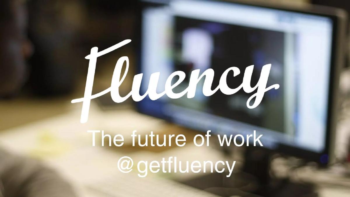 Fluency pitch deck slide 1 of 26