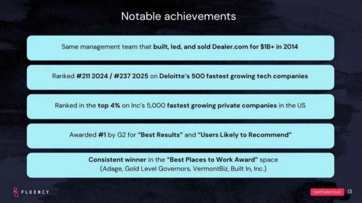 Fluency pitch deck traction slide 10