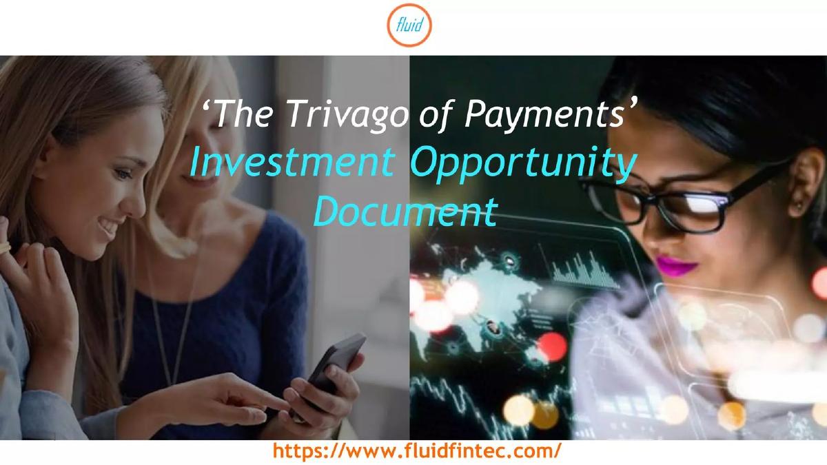 Fluid Fintec pitch deck slide 1 of 12