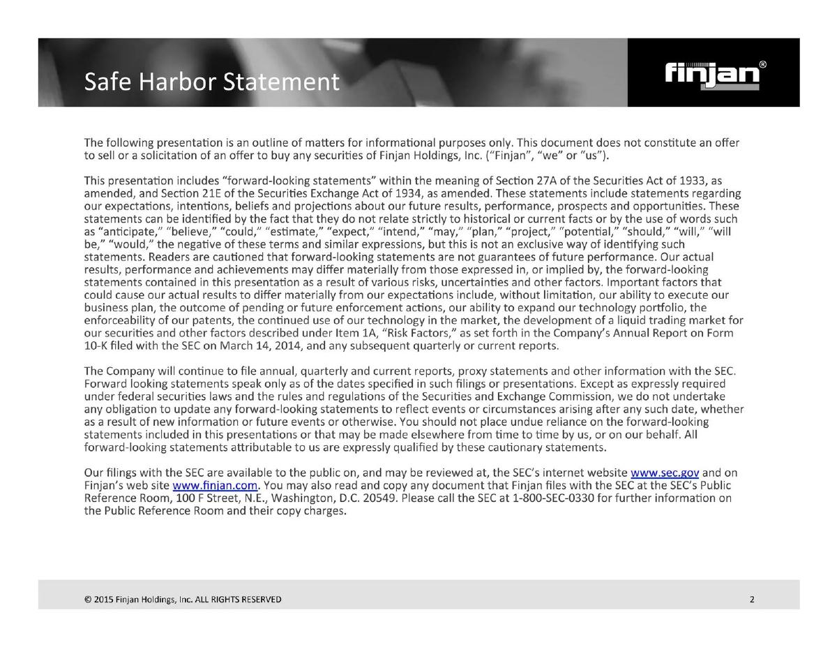Finjan Holdings, Inc. pitch deck slide 2 of 19
