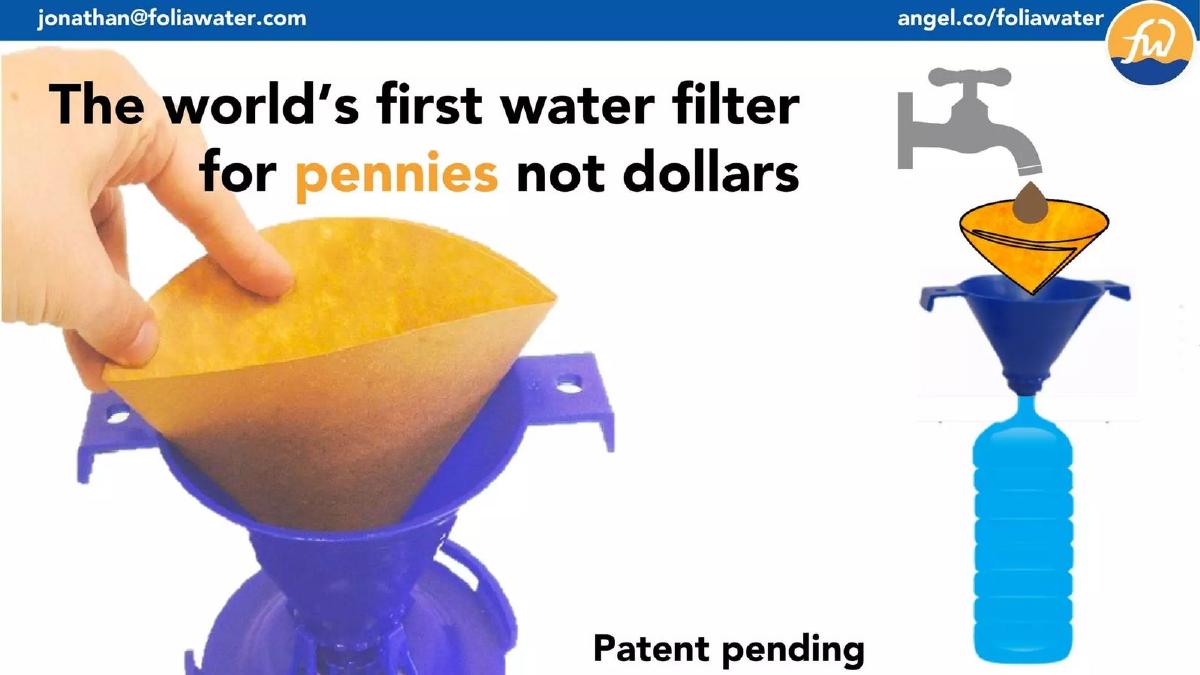 Folia Water pitch deck slide 3 of 9
