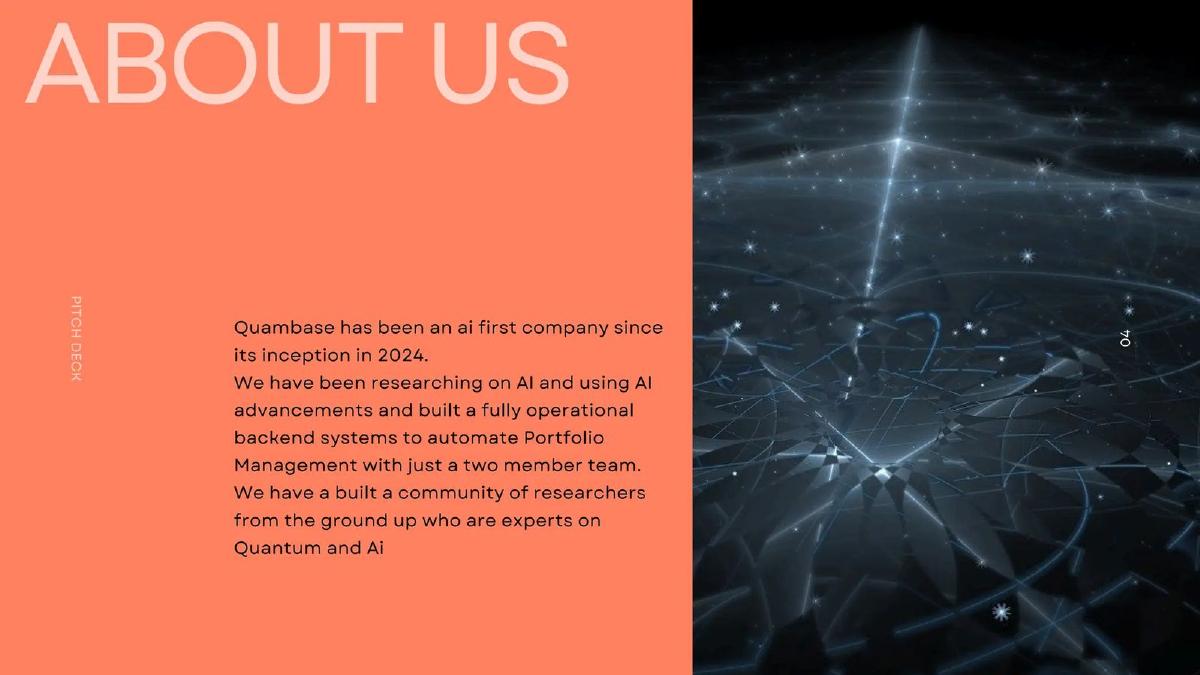 Quambase pitch deck slide 4 of 15