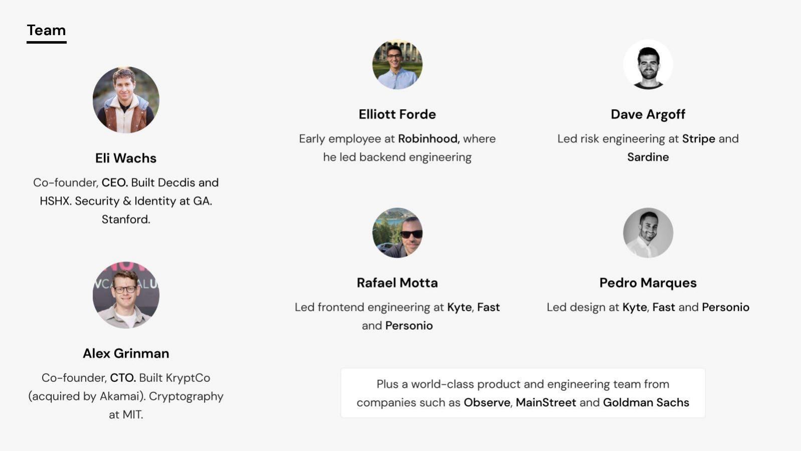 Footprint pitch deck Team slide 9