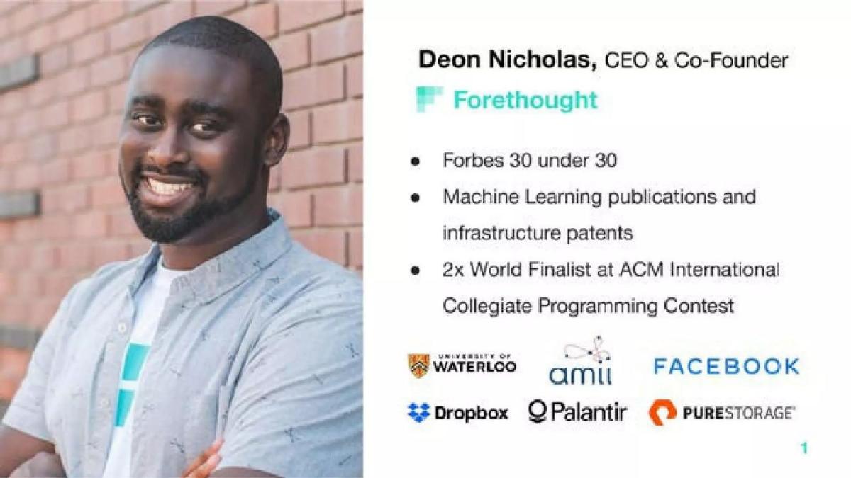 Forethought pitch deck slide 1 of 21