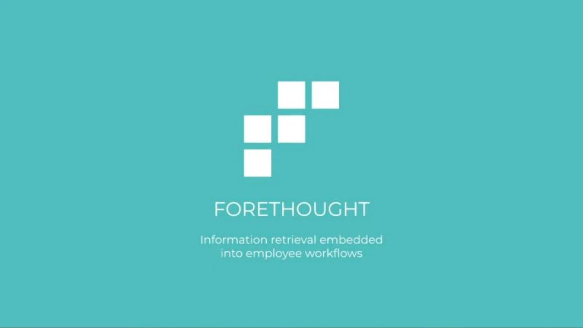 Forethought (Series A) pitch deck slide 1 of 8