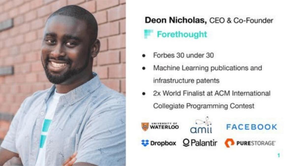 Forethought pitch deck slide 1 of 22