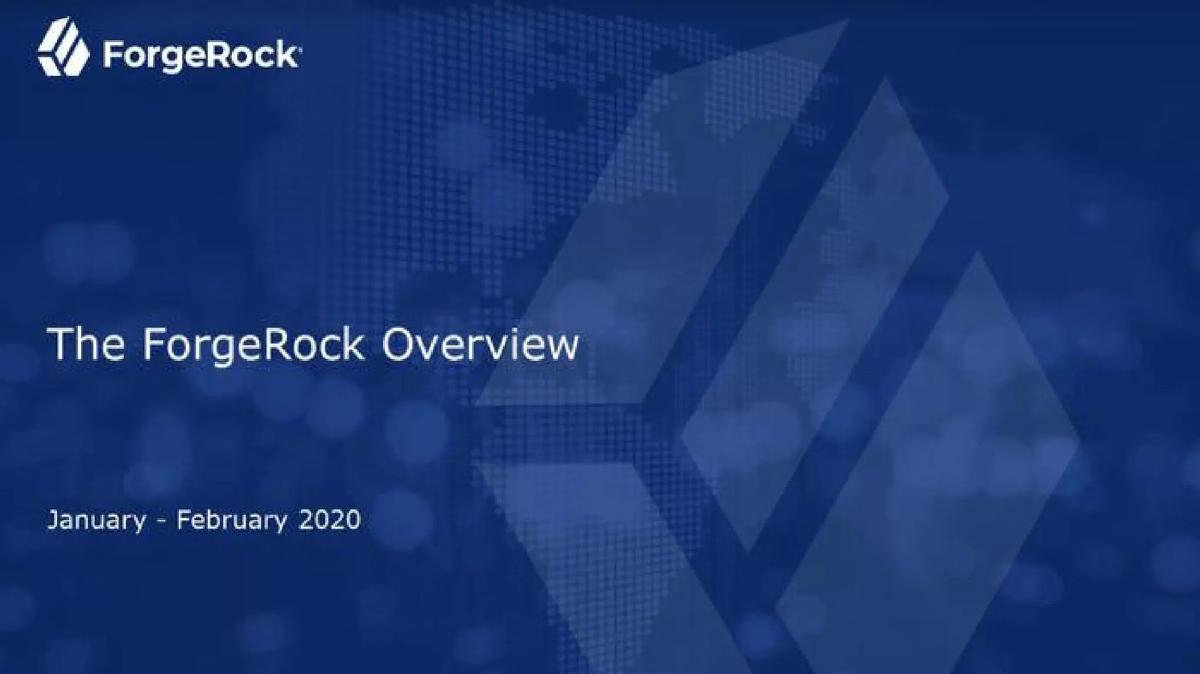 ForgeRock pitch deck slide 1 of 9