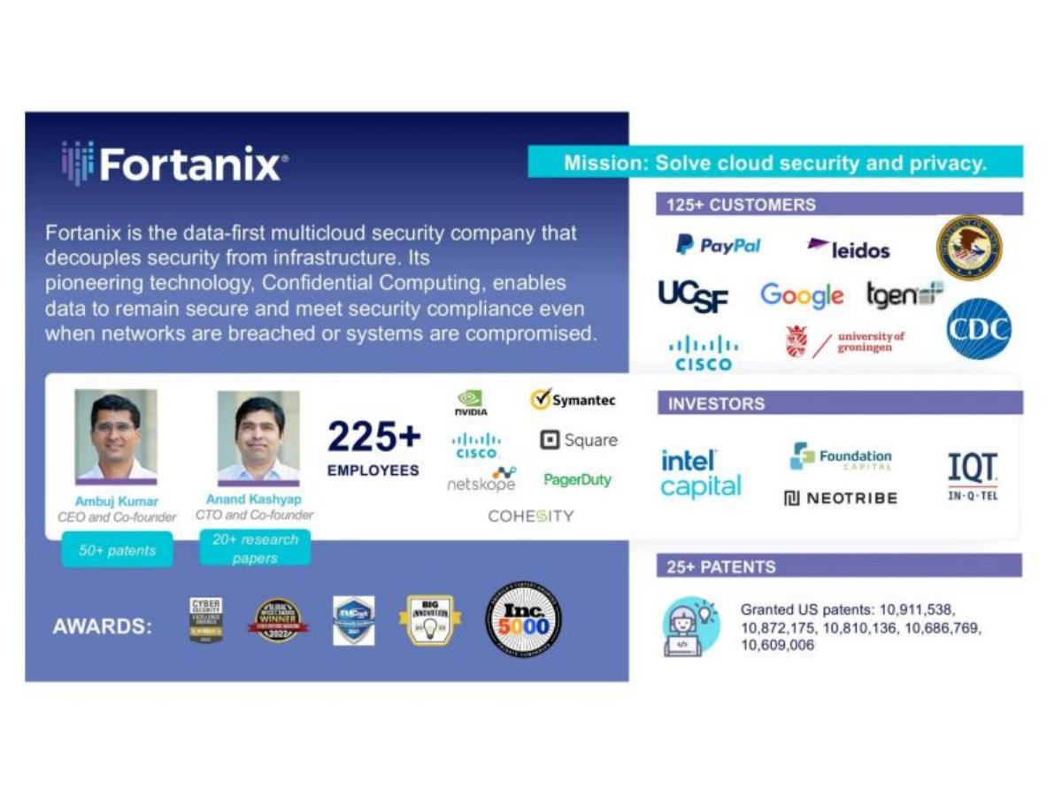 Fortanix pitch deck slide 2 of 14