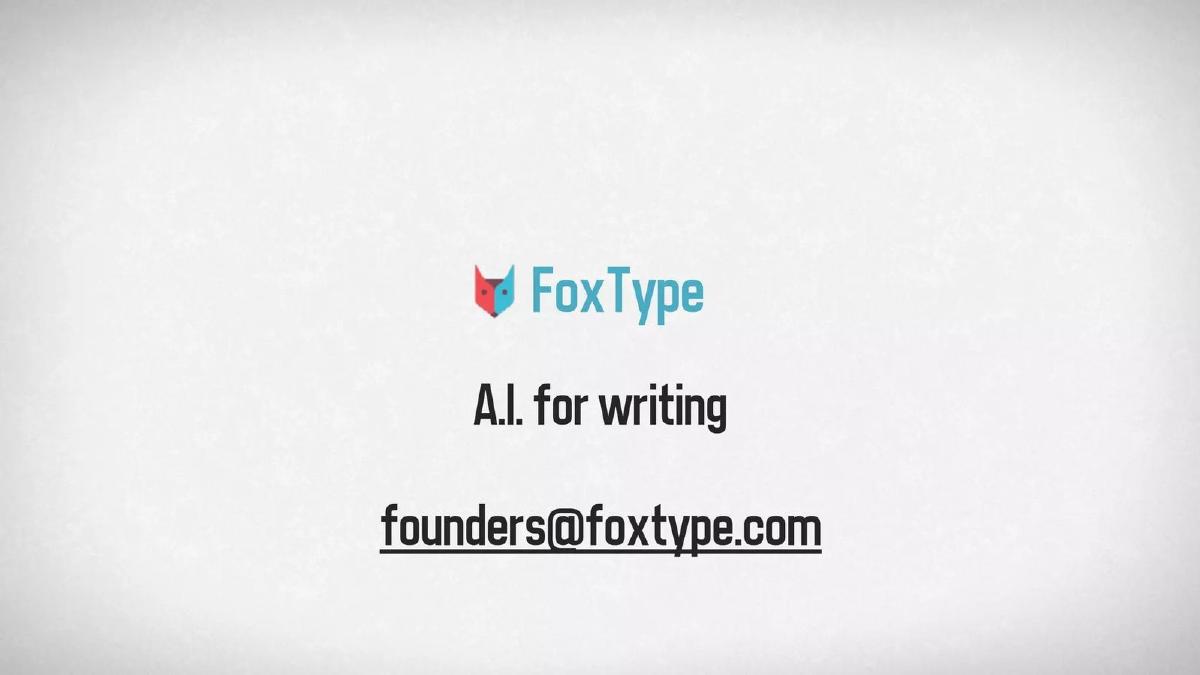 FoxType pitch deck slide 1 of 10