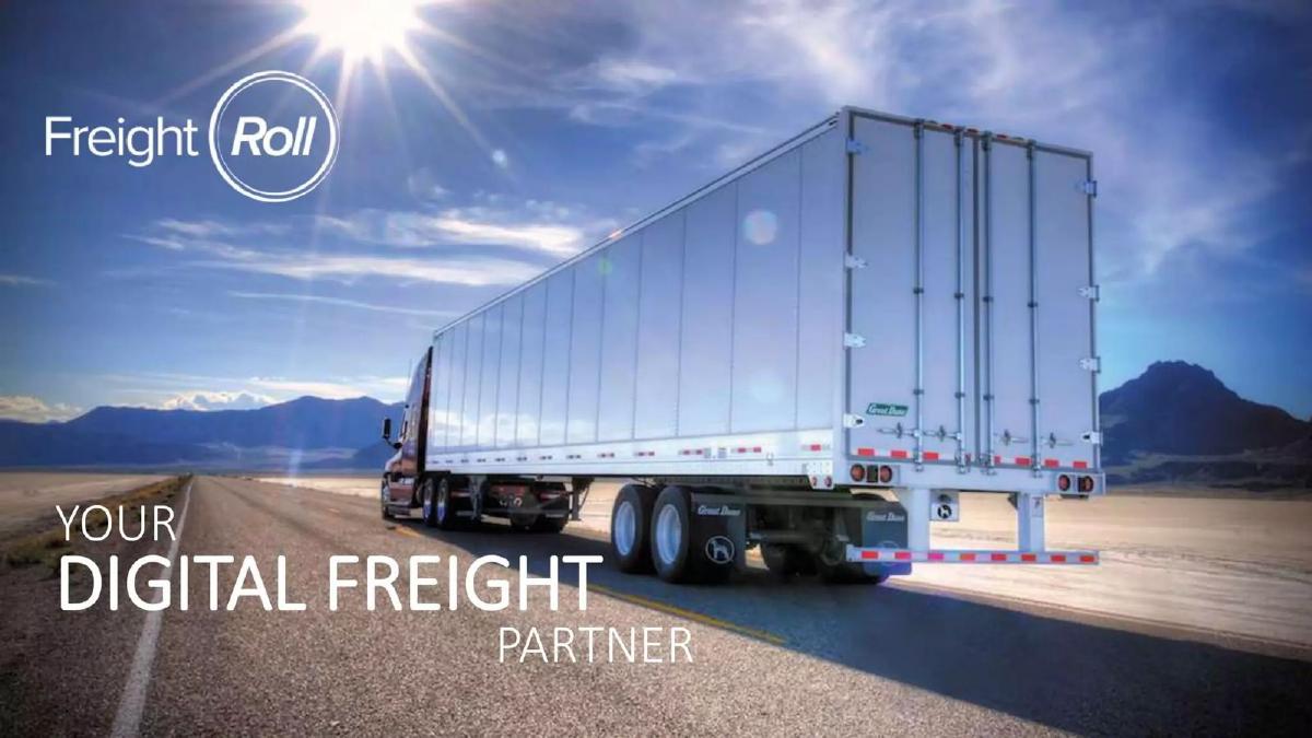 FreightRoll pitch deck slide 1 of 16