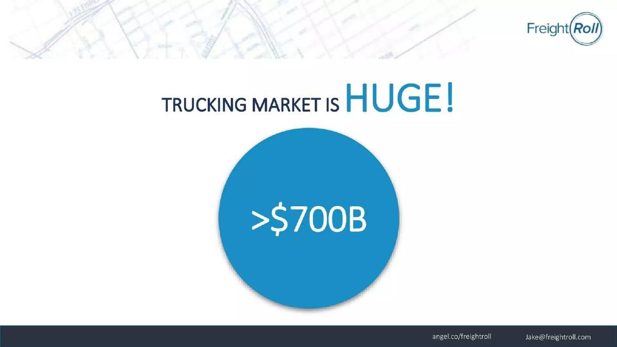 FreightRoll pitch deck slide 3 of 16