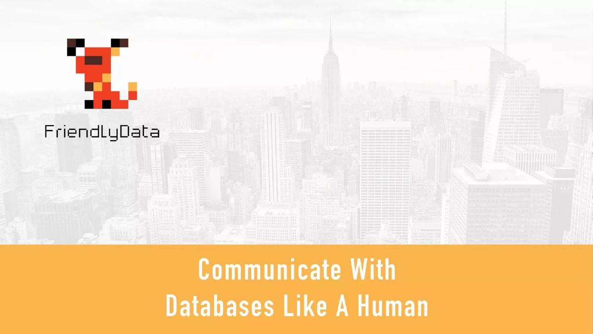 FriendlyData pitch deck slide 1 of 7