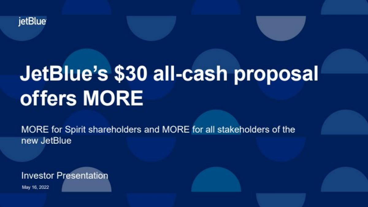 Frontier × Spirit Merger pitch deck slide 1 of 37