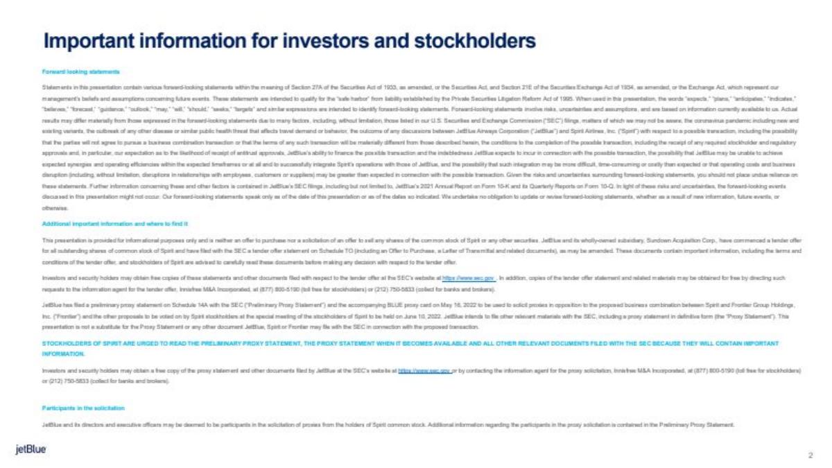 Frontier × Spirit Merger pitch deck slide 2 of 37