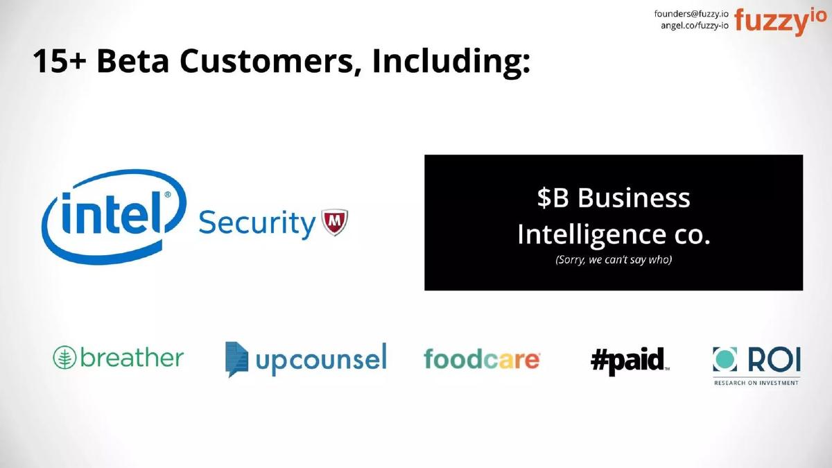 Fuzzy.ai pitch deck slide 6 of 7