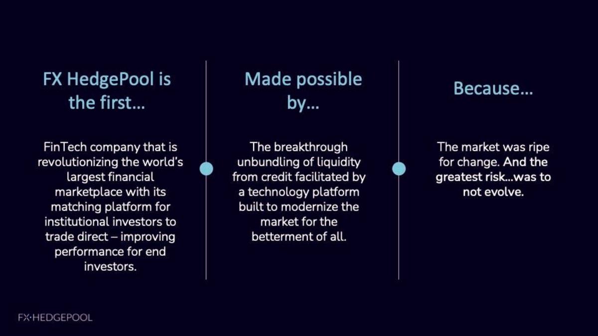 FX HedgePool pitch deck slide 3 of 11