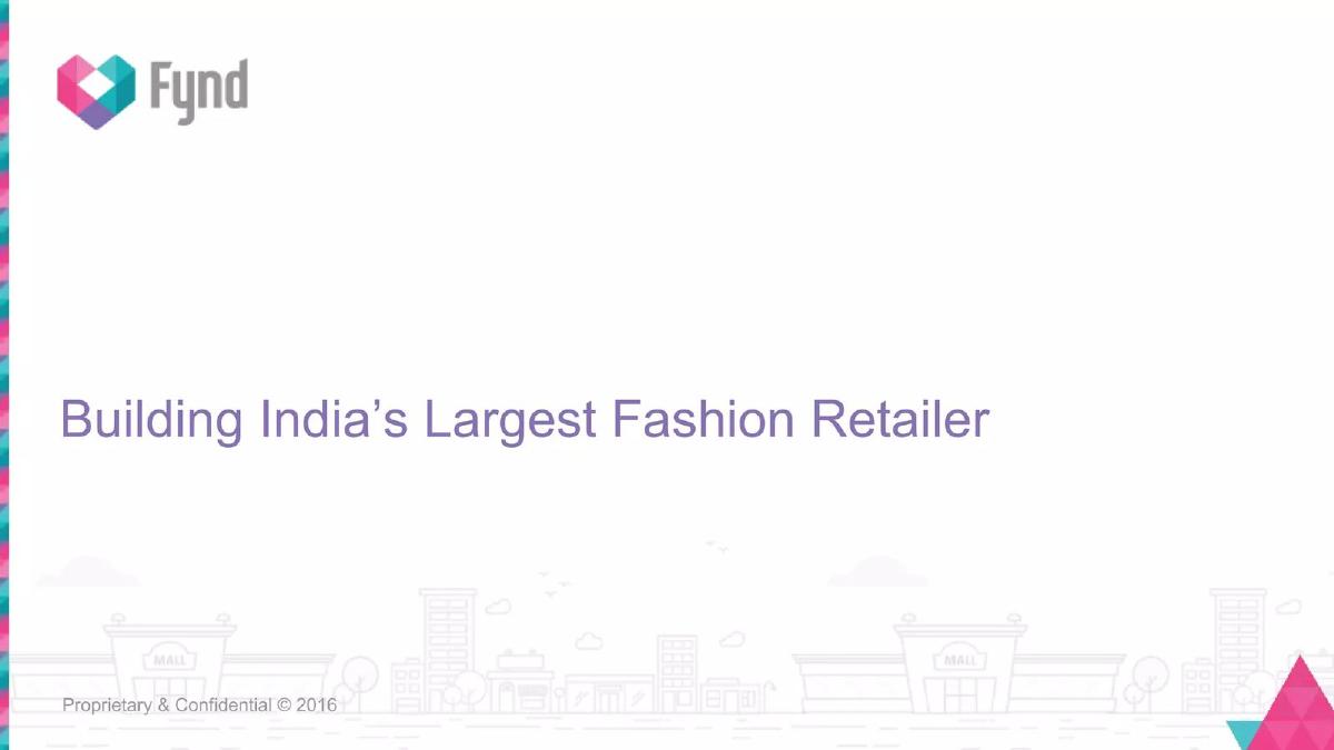Fynd pitch deck slide 1 of 20