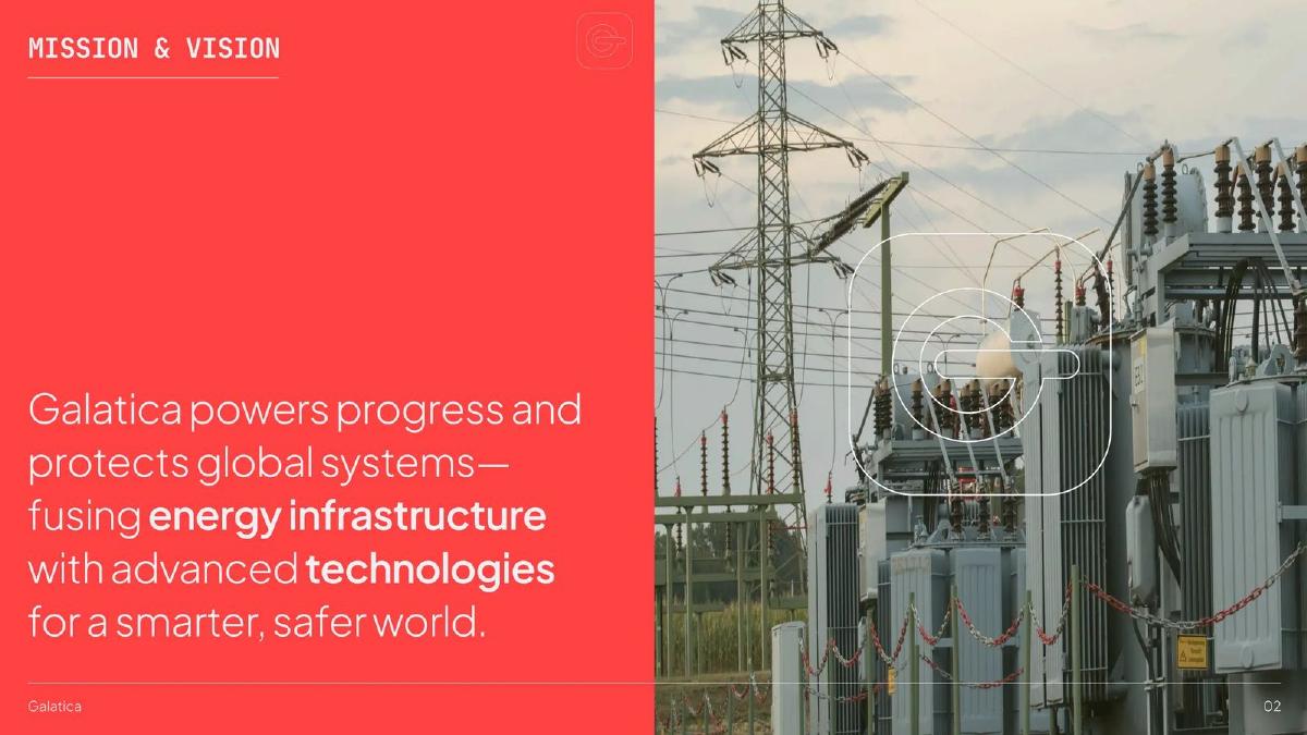 Galatica Smart Energy Infrastructure pitch deck slide 2 of 16