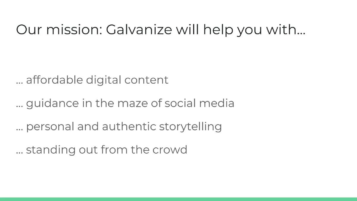 Galvanize pitch deck slide 4 of 13