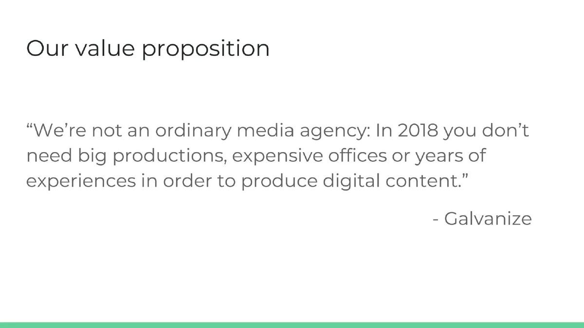 Galvanize pitch deck slide 5 of 13