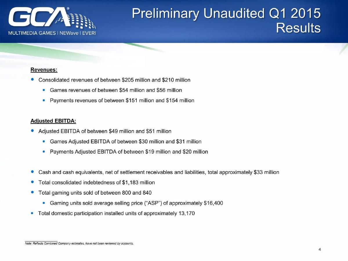 GCA (Global Cash Access / Everi) pitch deck slide 5 of 40