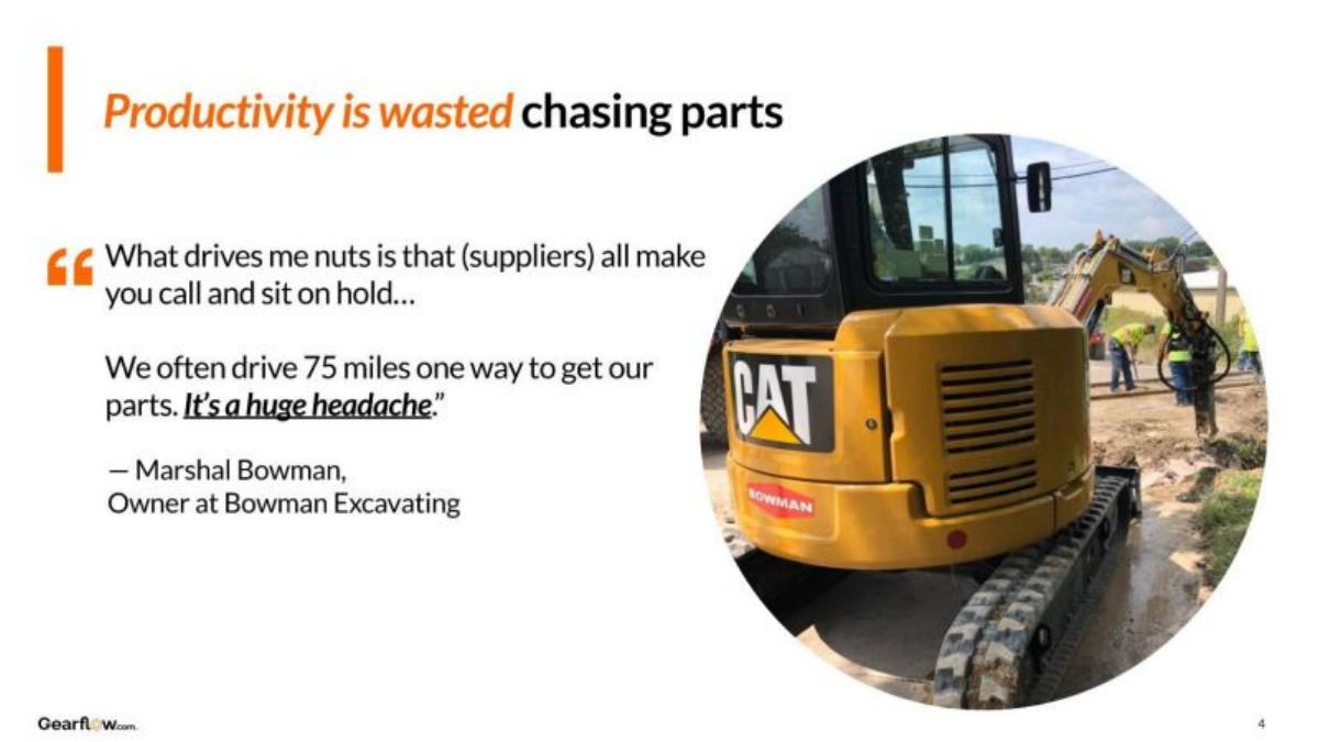 Gearflow pitch deck slide 4 of 20