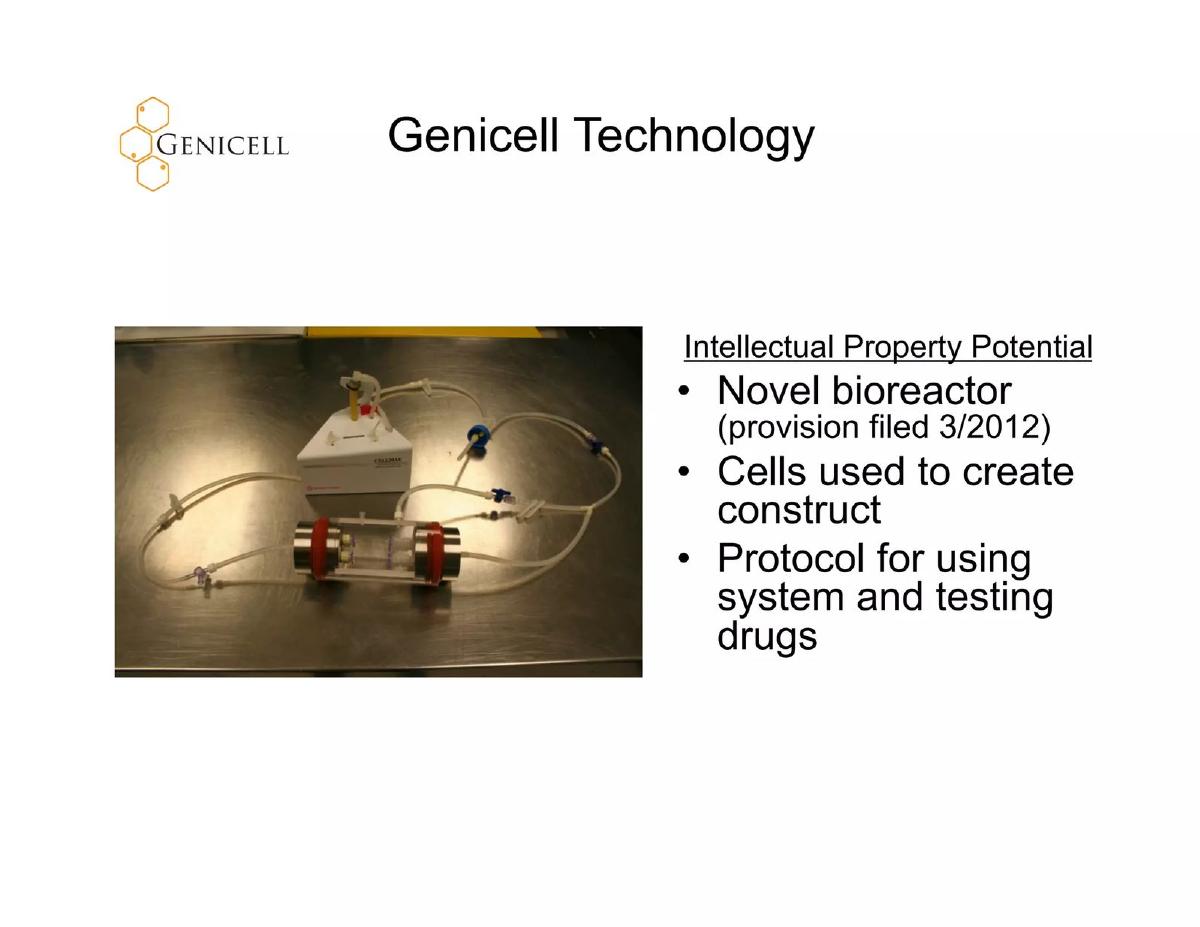 Genicell pitch deck slide 5 of 11