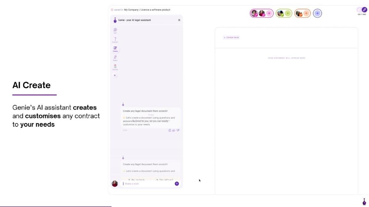 Genie AI pitch deck slide 5 of 13
