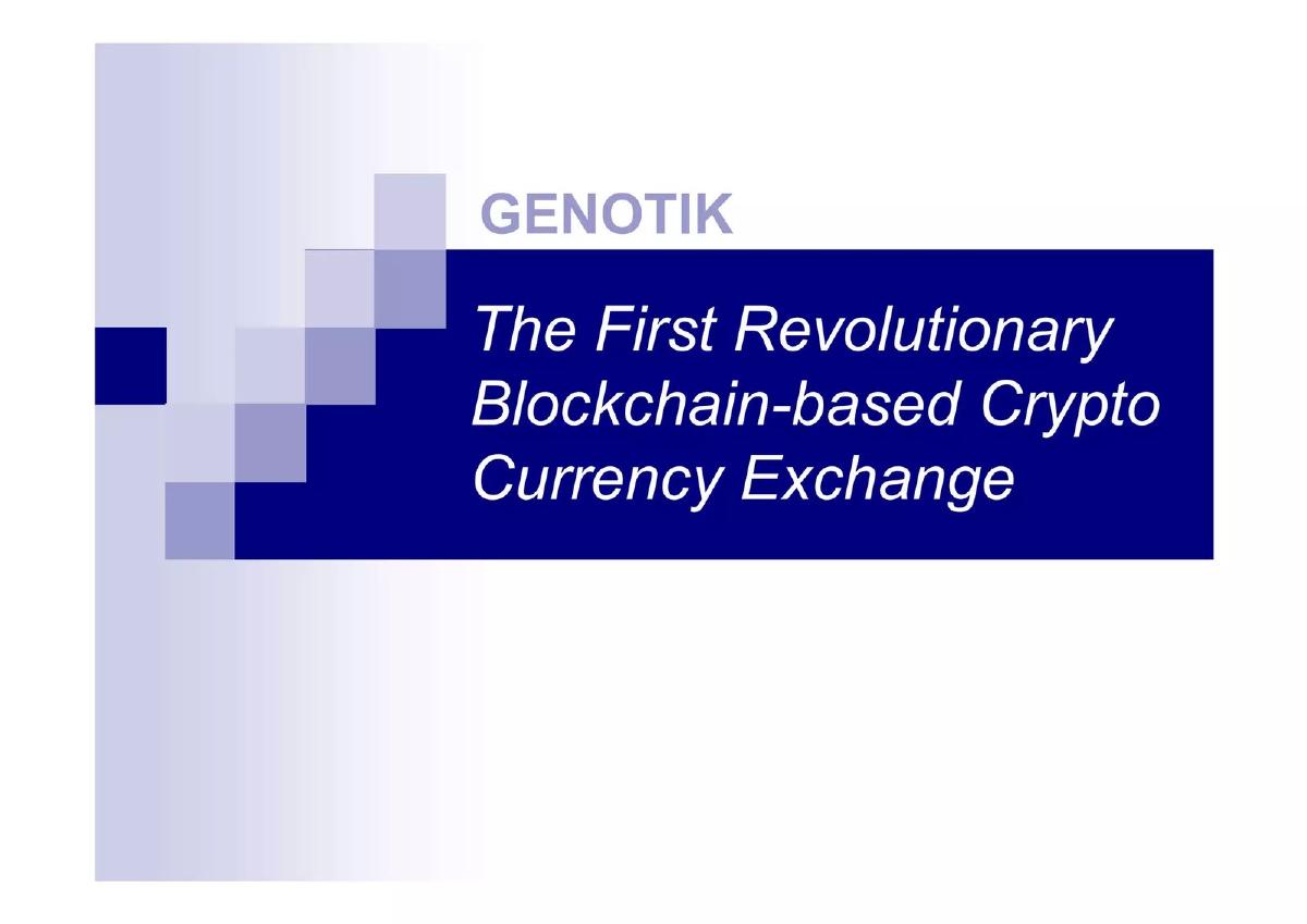 Genotik pitch deck slide 1 of 16