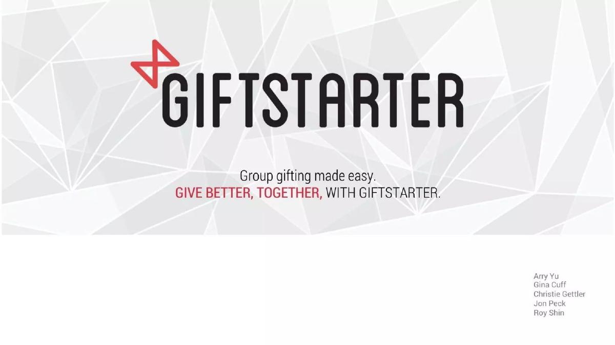 GiftStarter pitch deck slide 1 of 11