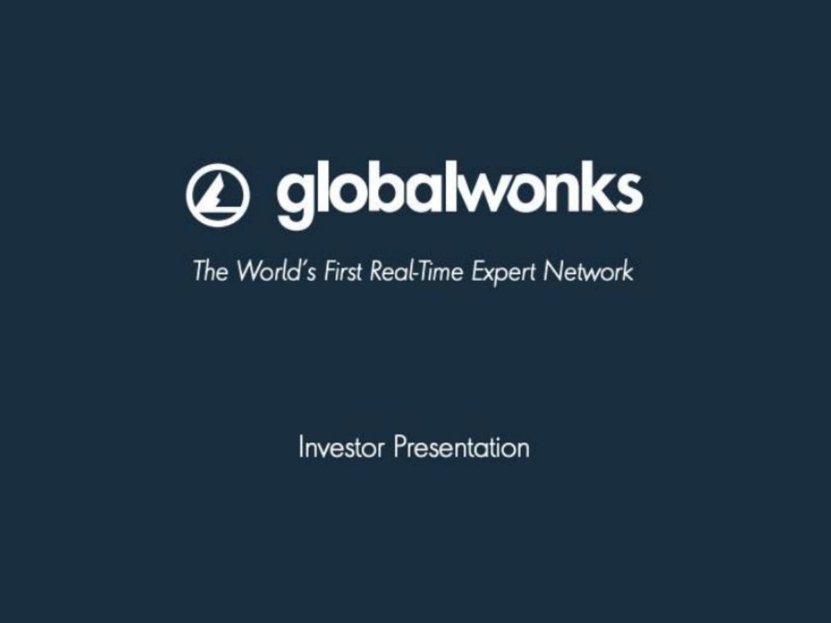 GlobalWonks pitch deck slide 1 of 15