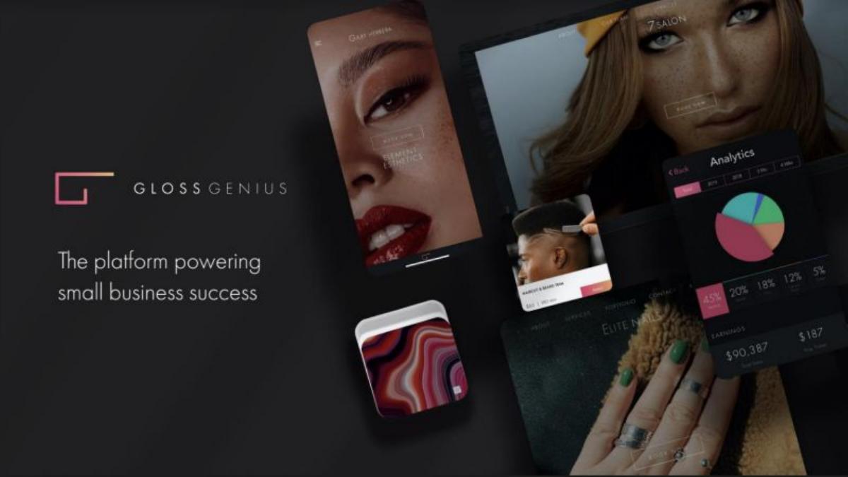 GlossGenius pitch deck slide 1 of 12